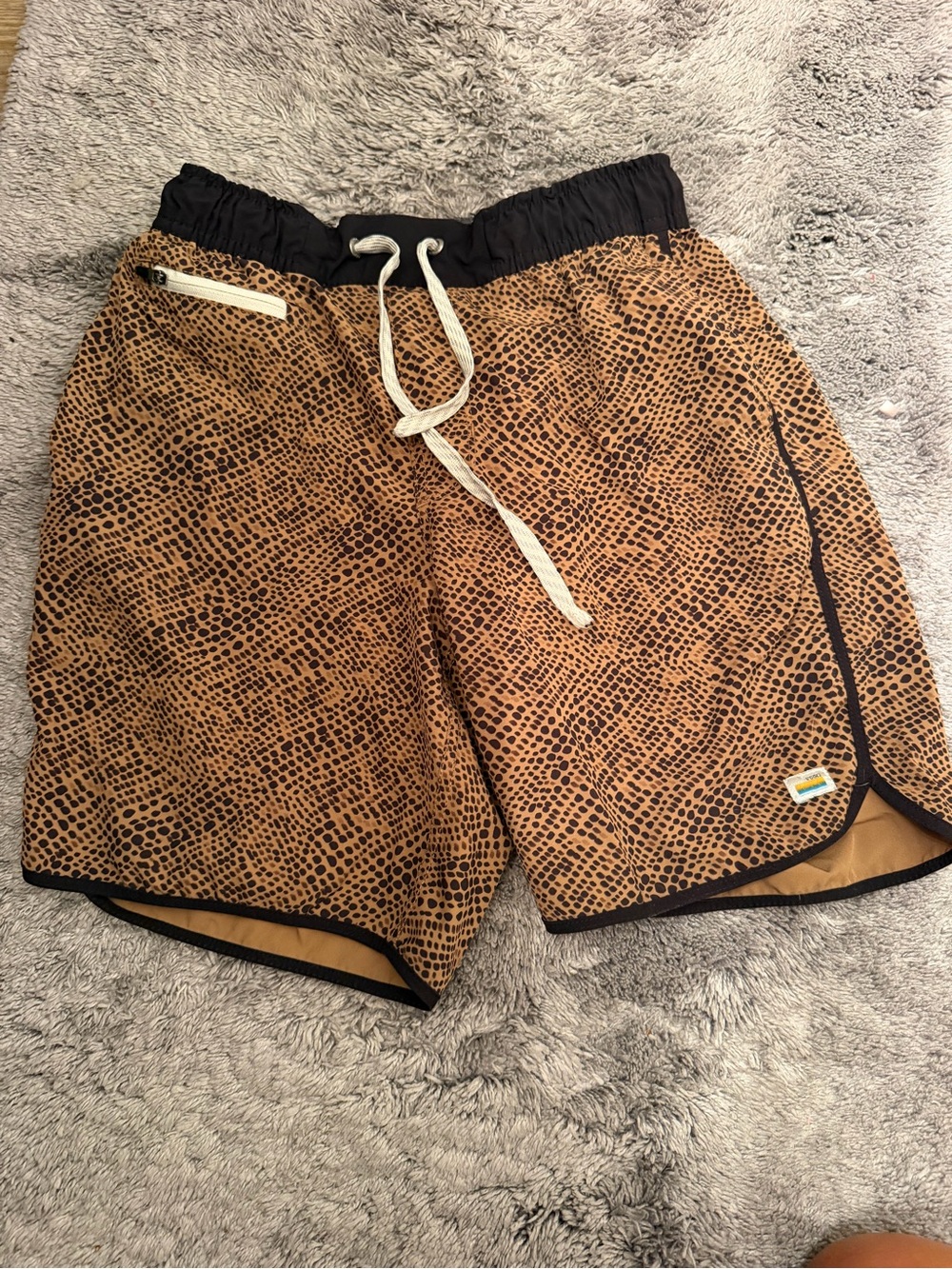 Vuori Brown and Black Patterned Athletic Shorts